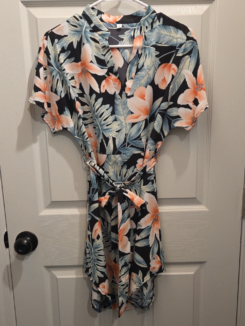 Floral Tie-Waist V-Neck Dress